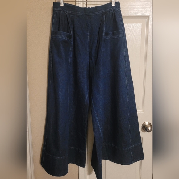 The Gaucho Jeans, Crafted from structured yet fluid deep-indigo denim. NWOT - Picture 3 of 8